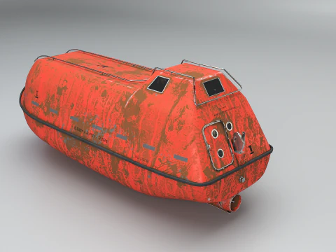 Old Aged Lifeboat Marine Rescue Vessel model 3D Model