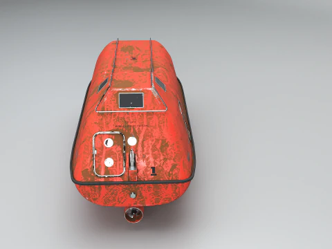Old Aged Lifeboat Marine Rescue Vessel model 3D Model