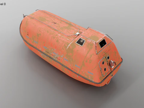 Old Aged Lifeboat Marine Rescue Vessel model 3D Model