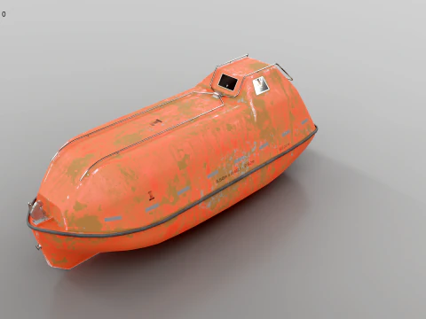 Old Aged Lifeboat Marine Rescue Vessel model 3D Model