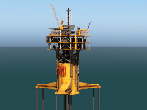 旧 TPL テンション レッグ オイル プラットフォーム 3Dモデル