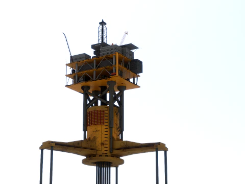 Old TPL Tension Leg Oil Platform 3D Model