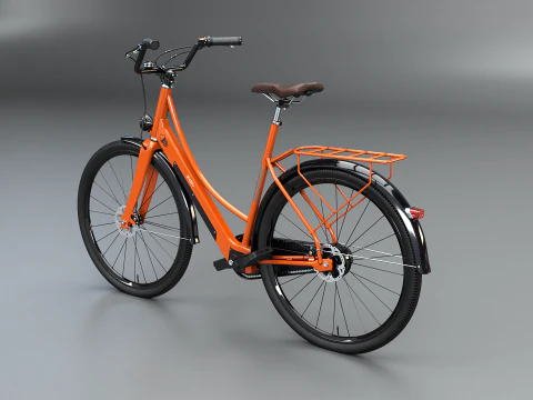 Orange Dutch City Elektrikli Bisiklet PBR Dokulu Ger&ccedil;ek&ccedil;i 3D Model