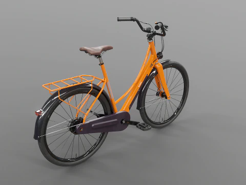 Orange Dutch City Elektrikli Bisiklet PBR Dokulu Ger&ccedil;ek&ccedil;i 3D Model
