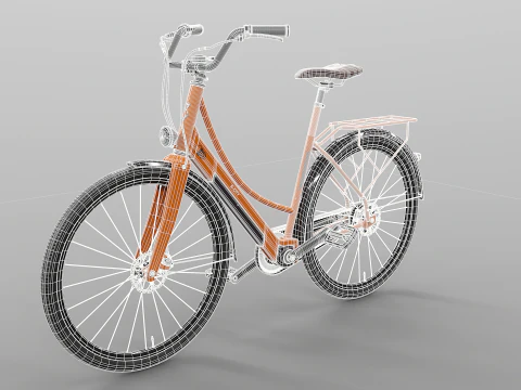 Orange Dutch City Elektrikli Bisiklet PBR Dokulu Ger&ccedil;ek&ccedil;i 3D Model