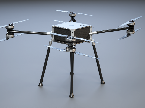 カーボンファイバープロペラを備えたクアッドコプターユーティリティドローン産業用UAV 3Dモデル