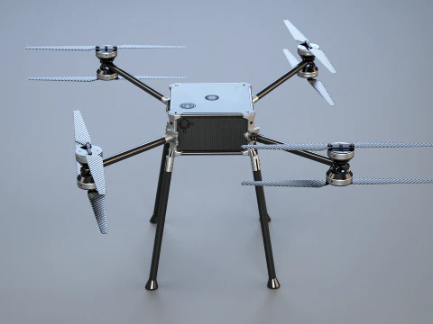 Quadrocopter-Utility-Drohne, Industrie-UAV mit Kohlefaser-Propellern 3D Modell
