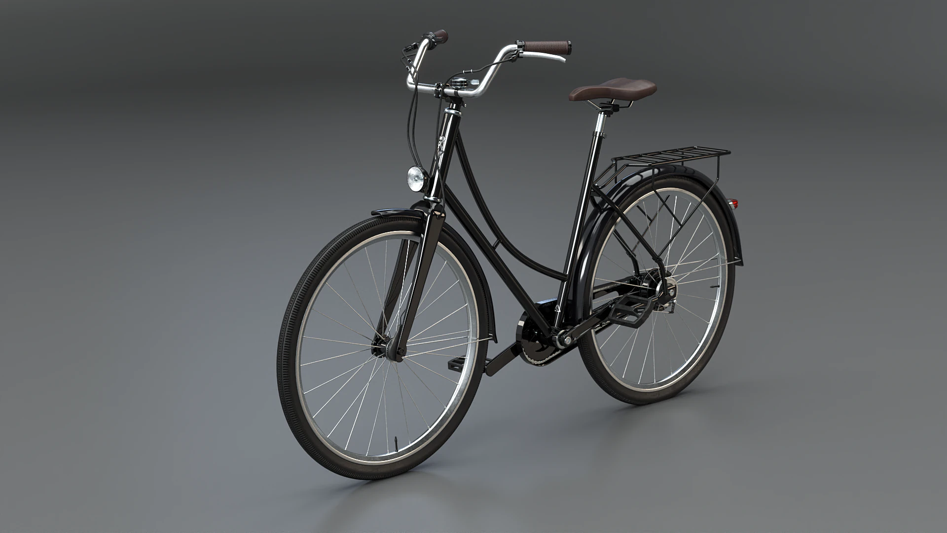 Realistico della bicicletta da citt&agrave; olandese PBR strutturato Modello 3D .c4d .max .obj .3ds .fbx .stl .blend 