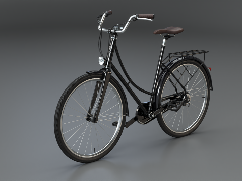 オランダの都市自転車 PBR のリアルなテクスチャ 3Dモデル
