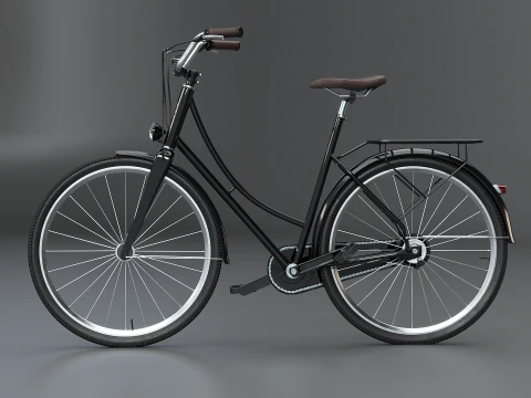 Realistico della bicicletta da citt&agrave; olandese PBR strutturato Modello 3D
