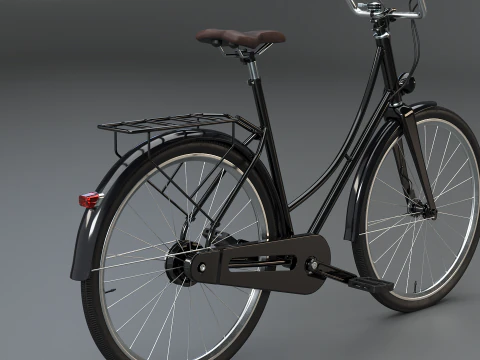 Realistico della bicicletta da citt&agrave; olandese PBR strutturato Modello 3D
