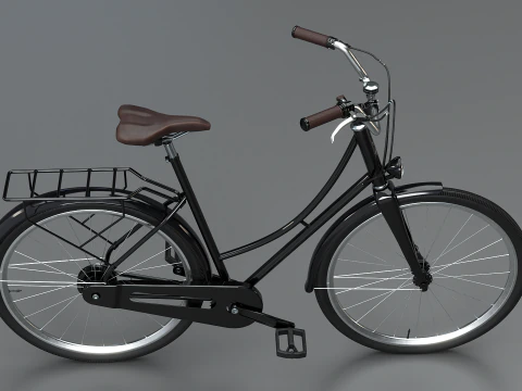 Realistico della bicicletta da citt&agrave; olandese PBR strutturato Modello 3D