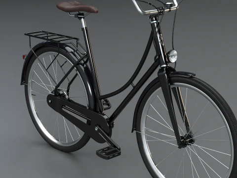 Realistico della bicicletta da citt&agrave; olandese PBR strutturato Modello 3D