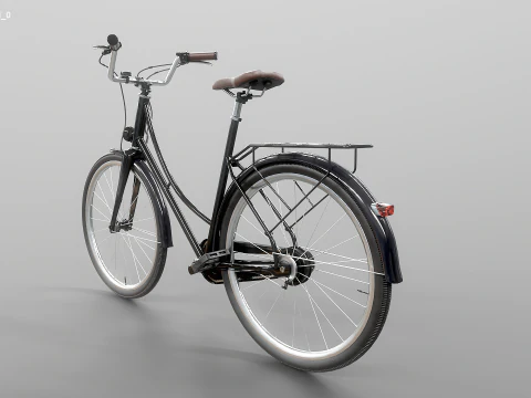 Realistico della bicicletta da citt&agrave; olandese PBR strutturato Modello 3D