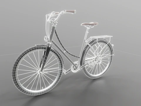 Realistico della bicicletta da citt&agrave; olandese PBR strutturato Modello 3D