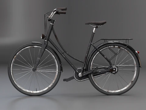PBR realistico invecchiato della bicicletta da citt&agrave; olandese strutturato Modello 3D
