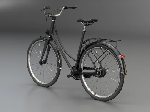 PBR realistico invecchiato della bicicletta da citt&agrave; olandese strutturato Modello 3D