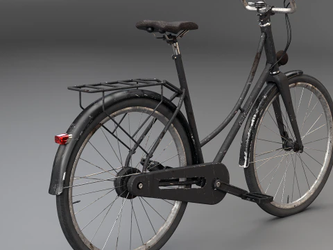 PBR realistico invecchiato della bicicletta da citt&agrave; olandese strutturato Modello 3D