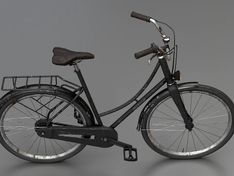 PBR realistico invecchiato della bicicletta da citt&agrave; olandese strutturato Modello 3D