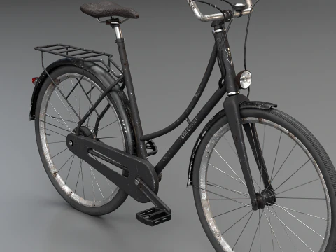 PBR realistico invecchiato della bicicletta da citt&agrave; olandese strutturato Modello 3D