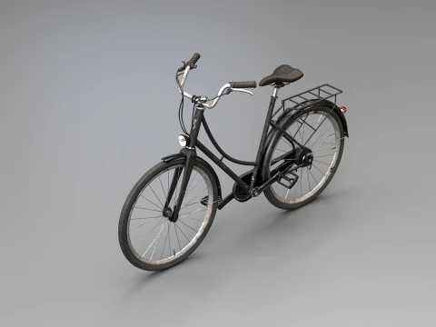 PBR realistico invecchiato della bicicletta da citt&agrave; olandese strutturato Modello 3D