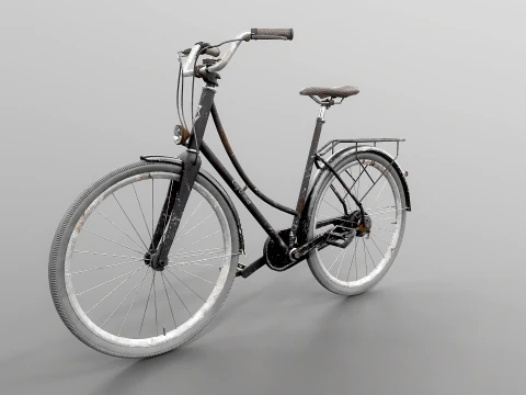 PBR realistico invecchiato della bicicletta da citt&agrave; olandese strutturato Modello 3D