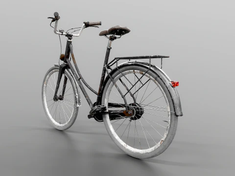 PBR realistico invecchiato della bicicletta da citt&agrave; olandese strutturato Modello 3D