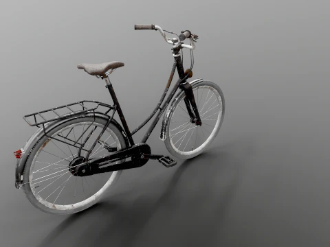 PBR realistico invecchiato della bicicletta da citt&agrave; olandese strutturato Modello 3D