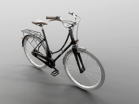 PBR realistico invecchiato della bicicletta da citt&agrave; olandese strutturato Modello 3D
