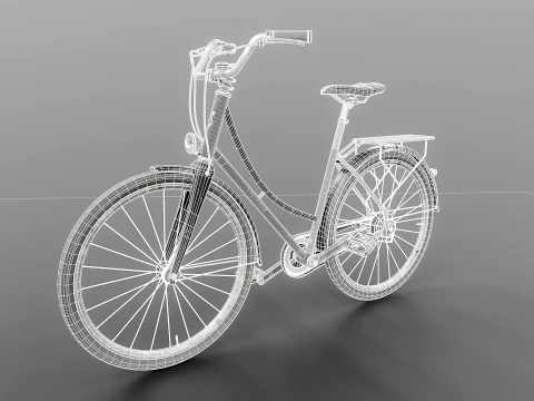 PBR realistico invecchiato della bicicletta da citt&agrave; olandese strutturato Modello 3D