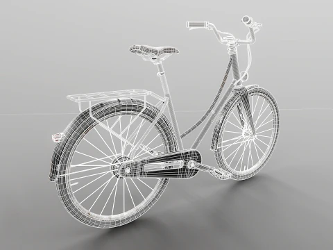 PBR realistico invecchiato della bicicletta da citt&agrave; olandese strutturato Modello 3D