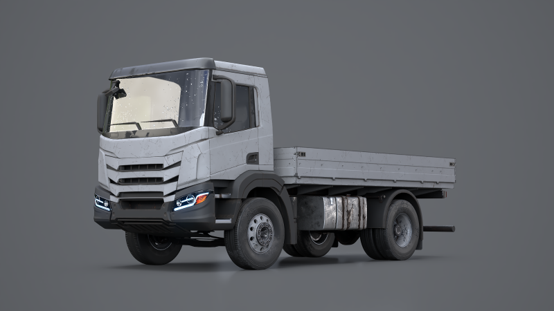 Realistico camion a pianale invecchiato e arrugginito Modello 3D .c4d .max .obj .3ds .fbx .stl .blend 