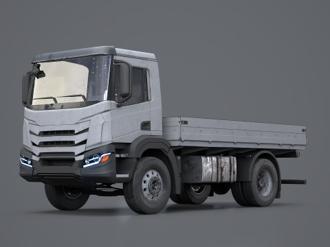 Camion &agrave; plateau r&eacute;aliste vieilli et rouill&eacute; Modèle 3D