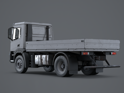 Realistico camion a pianale invecchiato e arrugginito Modello 3D
