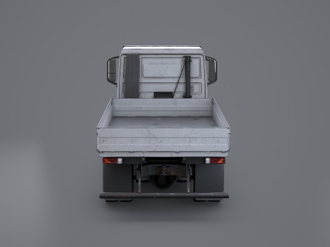 Realistico camion a pianale invecchiato e arrugginito Modello 3D