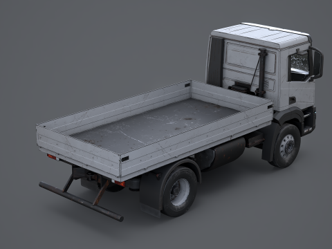 Realistico camion a pianale invecchiato e arrugginito Modello 3D