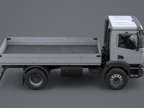 Realistico camion a pianale invecchiato e arrugginito Modello 3D