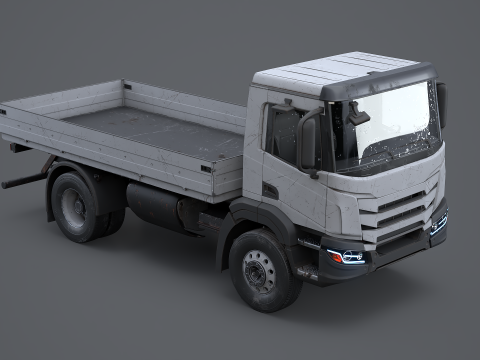 Realistico camion a pianale invecchiato e arrugginito Modello 3D