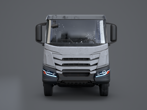 Realistico camion a pianale invecchiato e arrugginito Modello 3D