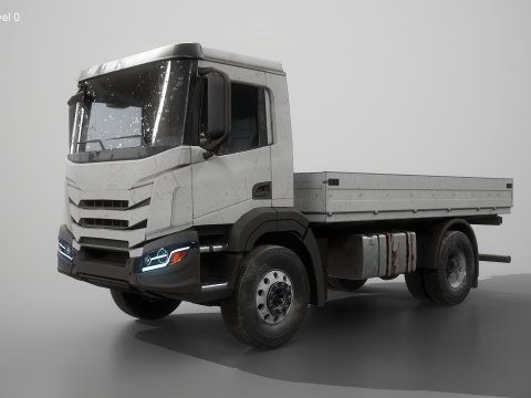 Realistico camion a pianale invecchiato e arrugginito Modello 3D