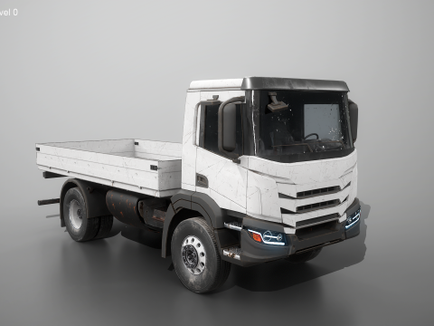 Realistico camion a pianale invecchiato e arrugginito Modello 3D