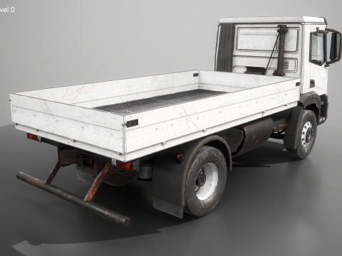 Realistico camion a pianale invecchiato e arrugginito Modello 3D