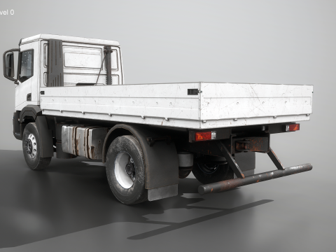 Realistico camion a pianale invecchiato e arrugginito Modello 3D