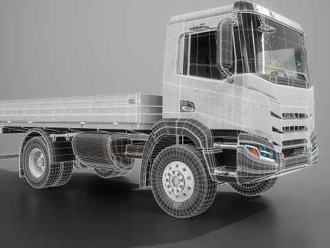 Realistico camion a pianale invecchiato e arrugginito Modello 3D