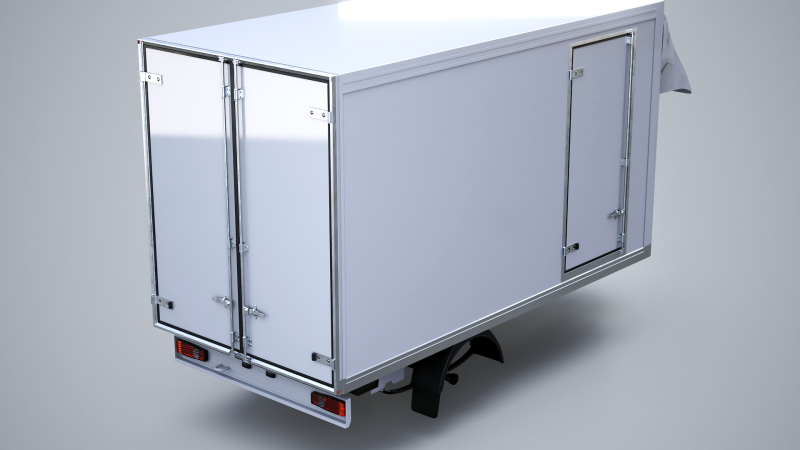 Refrigerated Van Box Structure 3D Model .c4d .max .obj .3ds .fbx .stl .blend 