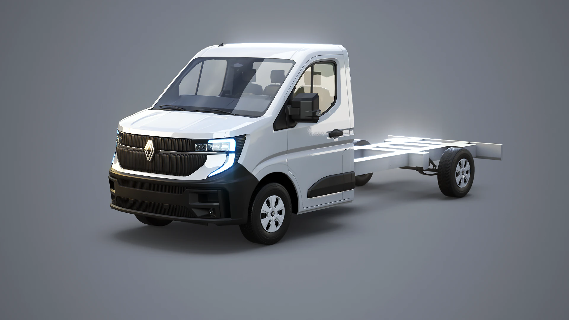 Renault Master 2025 Chassis Cab - Realistic PBR Textured 3D Model .c4d .max .obj .3ds .fbx .stl .blend 