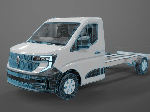 Renault Master 2025 Chassis Cab - Realistic PBR Textured 3D Model