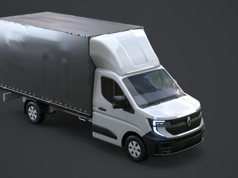Renault Master 2025 Curtain Box Truck 3D Model