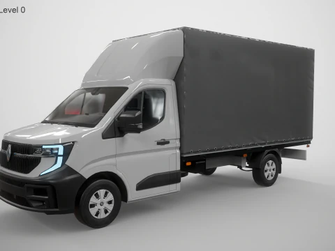 Renault Master 2025 Curtain Box Truck 3D Model