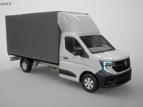 Renault Master 2025 Curtain Box Truck 3D Model